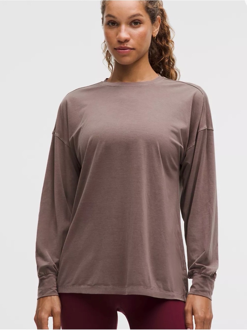lululemon athletica Long-Sleeve Relaxed Tee in Taupe Brown